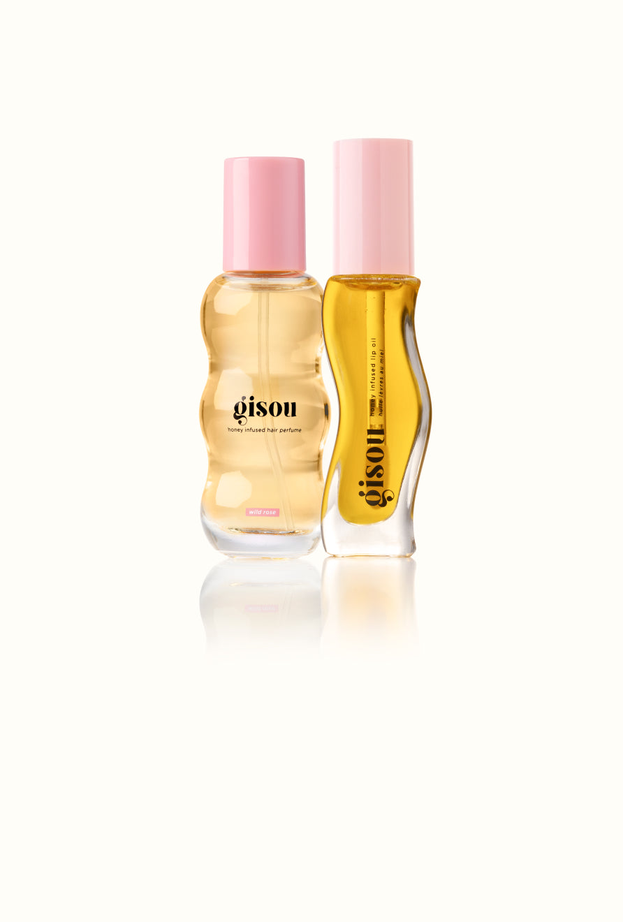Mini hair perfume bottle and lip oil bottle.