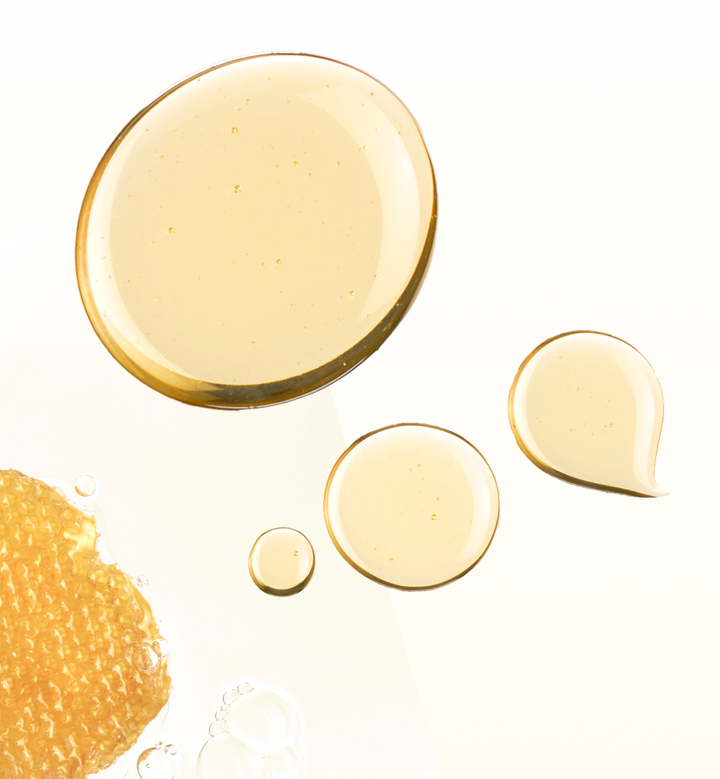 Honey comb and oil droplets