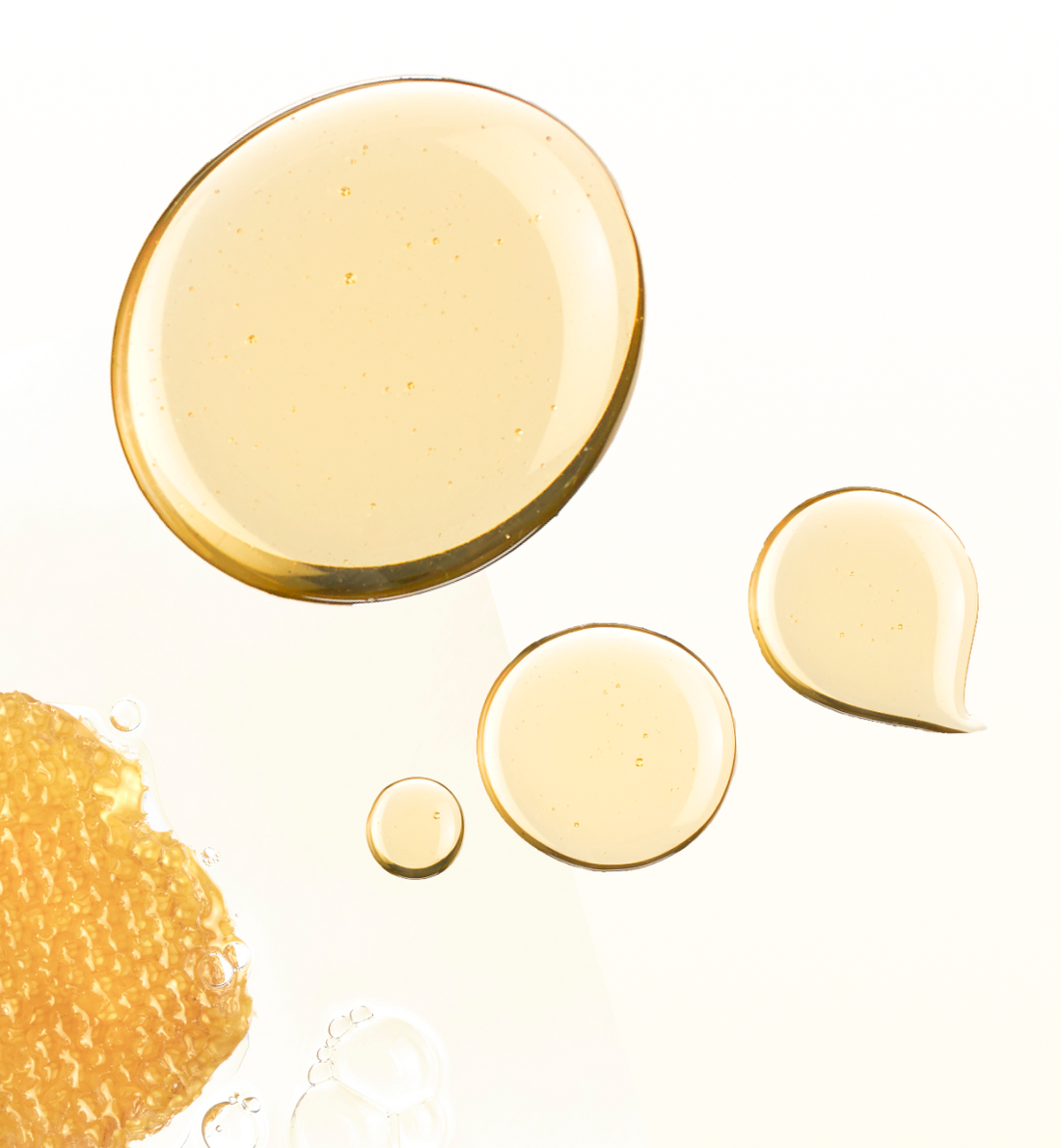 Honey comb and oil droplets